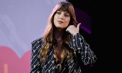 Dakota Johnson, durante su charla en el Global Citizen Festival celebrado en Nueva York el 28 de septiembre de 2019.