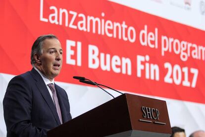 Jos&eacute; Antonio Meade, secretario de Hacienda en la presentaci&oacute;n de El Buen Fin. 