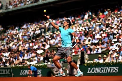 Nadal, durante su partido con Mayer. 