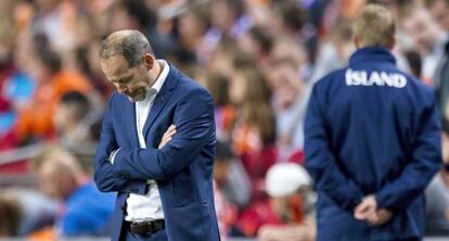 Blind durante el partido de este jueves contra Islandia.