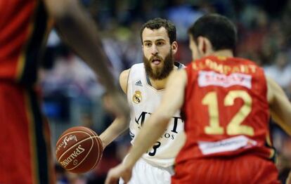 Sergio Rodr&iacute;guez, durante el partido ante el CAI. 