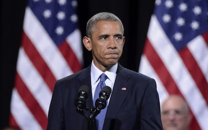 El presidente Obama durante un discurso este jueves.