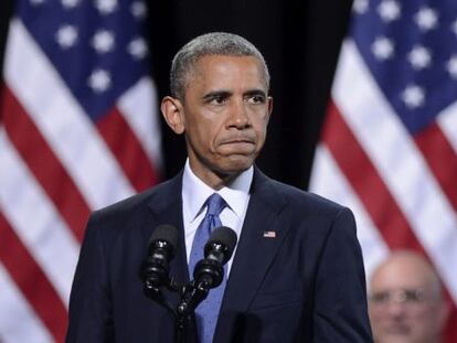 O presidente Obama durante um discurso nesta quinta.