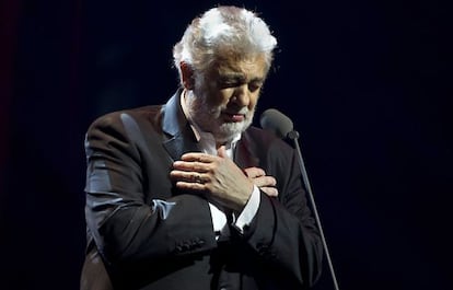 El tenor español Plácido Domingo durante un concierto en el Ziggodome de Ámsterdam (Holanda) esta misma semana.