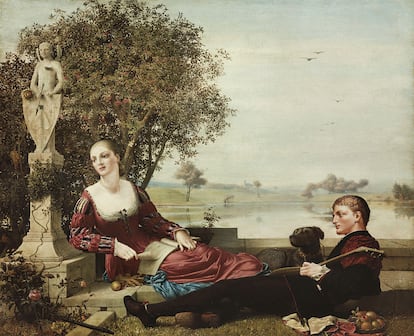Eloísa y Abelardo, pintura del siglo XIX.