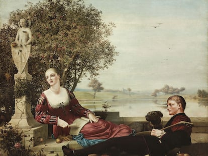 Eloísa y Abelardo, pintura del siglo XIX.