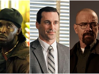 De izquierda a derecha: 'The Wire', 'Mad Men' y 'Breaking Bad', las tres mejores series del siglo XXI según la encuesta elaborada por BBC. En vídeo: cabecera de 'The Wire', primera clasificada.