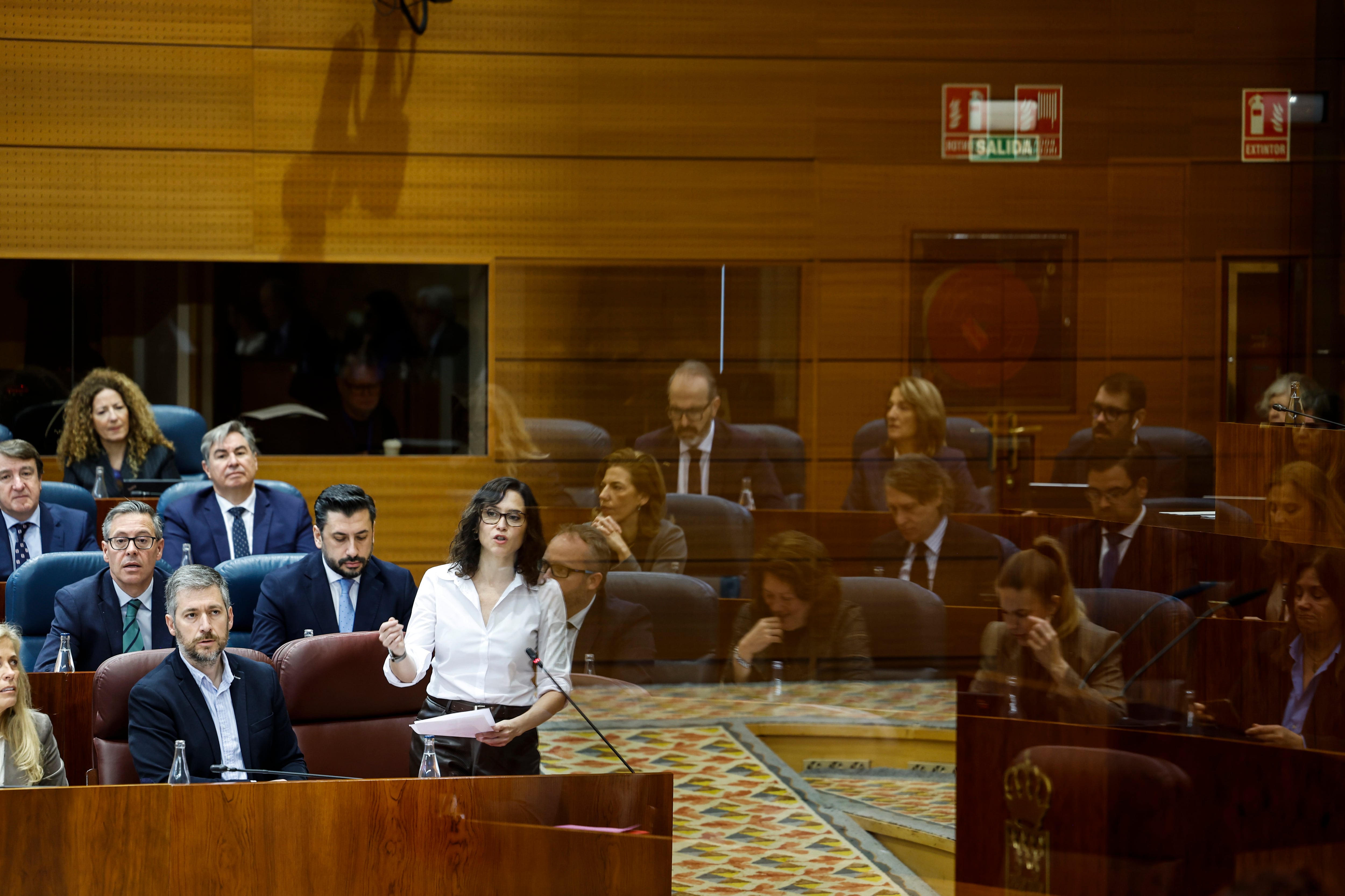 Isabel Díaz Ayuso durante la sesión de control al Gobierno de la Comunidad de Madrid.