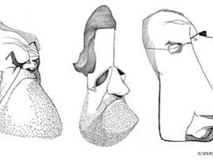 Caricaturas de Mayor Oreja, Rajoy y Rato