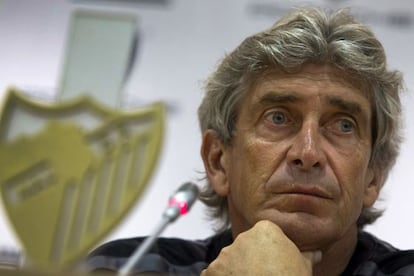 Pellegrini se emocionó en la rueda de prensa.