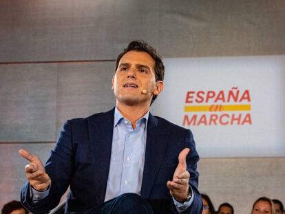 El presidente de Ciudadanos, Albert Rivera, en un acto electoral en Málaga el pasado viernes.