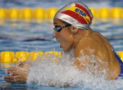 Mireia Belmonte, en la final de los 400 metros estilos de los Campeonatos de Europa, en Rijeka.