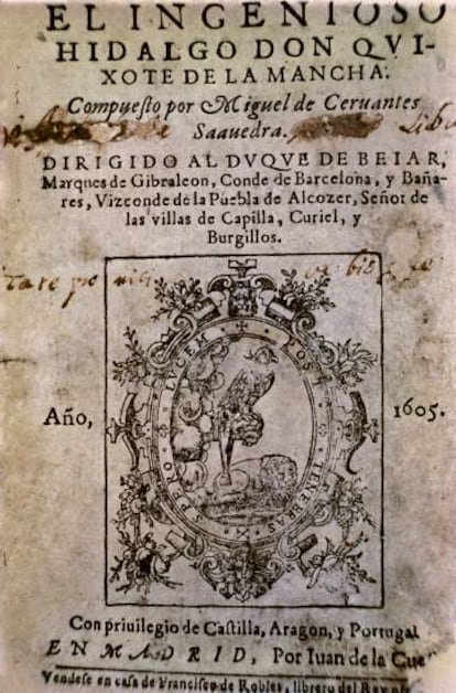 Primera edición de 'Don Quijote de la Mancha', de Miguel de Cervantes.