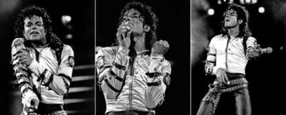 Michael Jackson, durante el concierto que ofreció en e estadio Vicente Calderón en 1988, dentro de la gira &#39;Bad&#39;