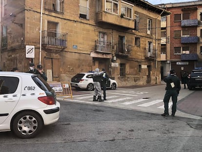 Agentes de la Guardia Civil, este domingo en Haro (La Rioja).