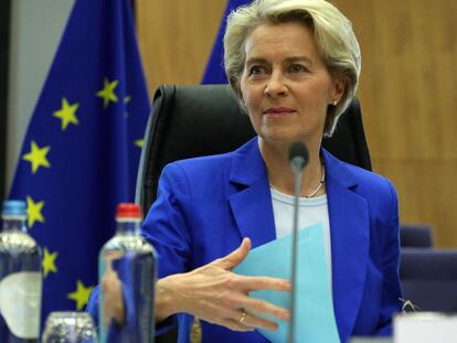 La presidenta de la Comisión Europea, Ursula von der Leyen, en Bruselas en mayo.