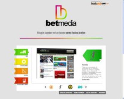 P&aacute;gina de inicio de la web de Betmedia.