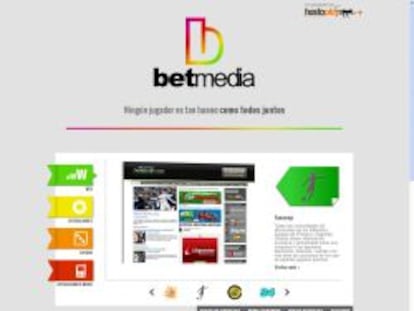 P&aacute;gina de inicio de la web de Betmedia.