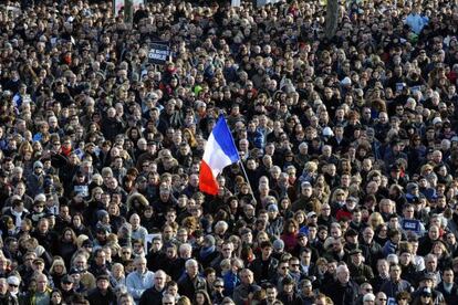 Moment de la manifestació a París.