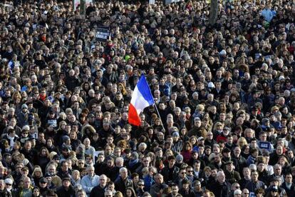 Moment de la manifestaci&oacute; a Par&iacute;s.