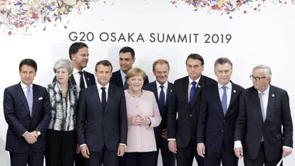 Los principales líderes europeos y de América Latina, tras acordar el pacto comercial entre la UE y Mercosur.