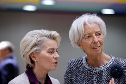 Ursula von der Leyen, presidenta de la Comisión Europea, y Christine.
