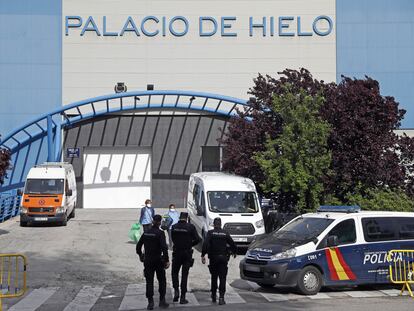 Vista exterior de las instalaciones del Palacio del Hielo en Madrid, este lunes.