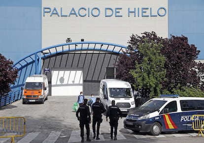 Vista exterior de las instalaciones del Palacio del Hielo en Madrid, este lunes.