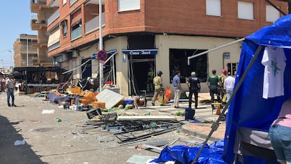 Bar Casa Javi de Lo Pagán (San Pedro del Pinatar, Murcia), siniestrado por una explosión el 19 de junio.