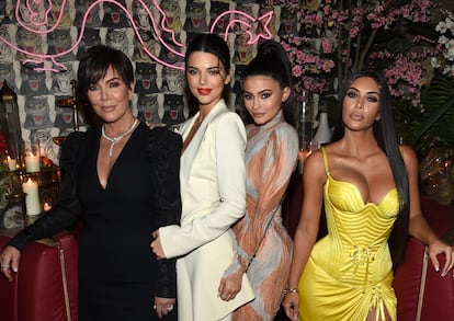 Kris Jenner, Kendall Jenner, Kylie Jenner y Kim Kardashian en Nueva York, el 8 de mayo de 2018. 