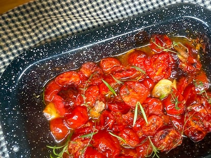 Tomatitos asados en freidora de aire