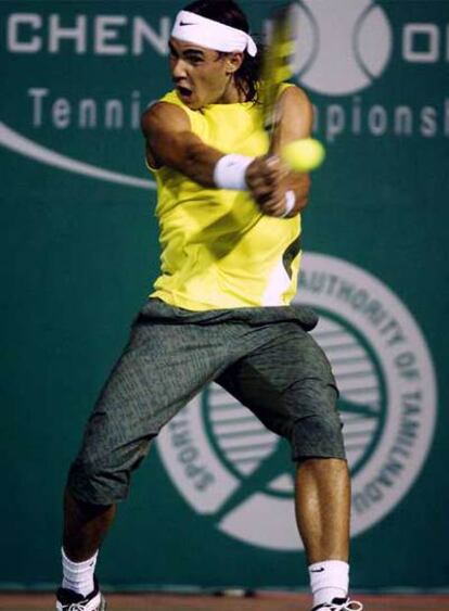 Rafael Nadal, durante su duelo con Rainer Schuettler.