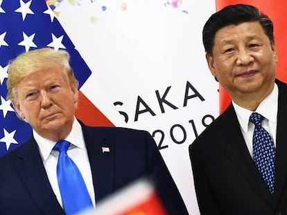 Trump e Xi Jinping, na cimeira do G20 em Osaka em junho