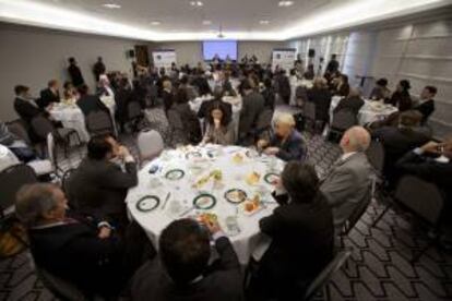 Vista general de la inauguración del Foro Efe Café da Manhã este 20 de mayo, en la ciudad de Sao Paulo (Brasil).