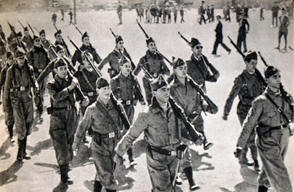 Voluntarios rusos en la Guerra Civil, en una imagen de 1936.