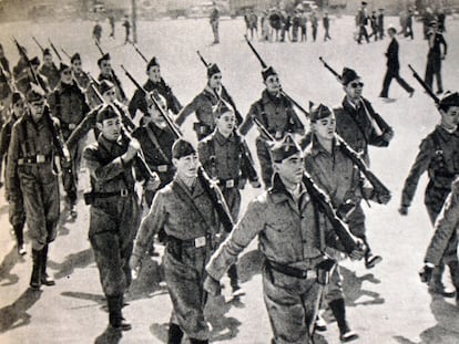 Voluntarios rusos en la Guerra Civil, en una imagen de 1936.