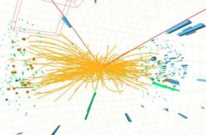 Registro del CMS que pudiera ser la firma de la partícula de Higgs.