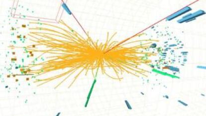 Registro del CMS que pudiera ser la firma de la partícula de Higgs.