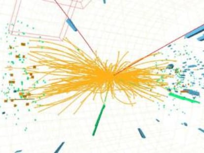 Registro del CMS que pudiera ser la firma de la partícula de Higgs.