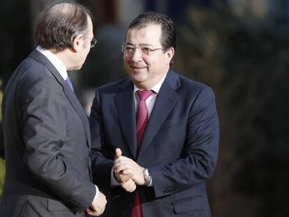 García Escudero y Fernández Vara, este martes.