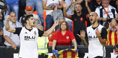 Guedes y Zaza, goleadores frente al Sevilla.