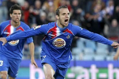 Soldado celebra el gol del empate.