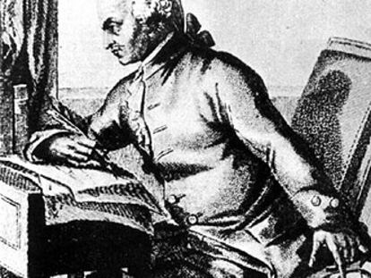 El filósofo alemán Immanuel Kant, en un dibujo de Bosio.