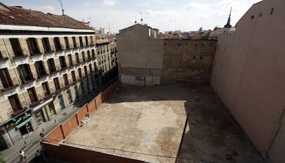El solar tras el derribo de la casa blasonada.