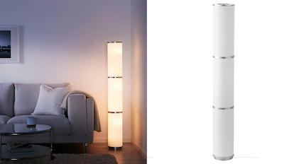 Los bajos precios de Ikea también se notan en sus lámparas de pie: este modelo arroja una luz muy suave y cálida.