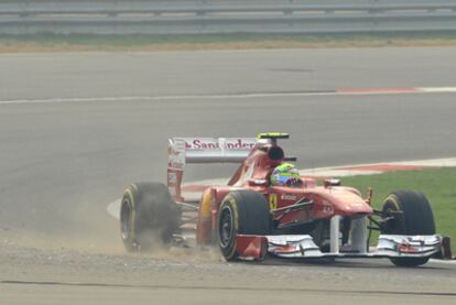 Felipe Massa, ayer durante la sesión de entrenamiento en el circuito de Buddh.