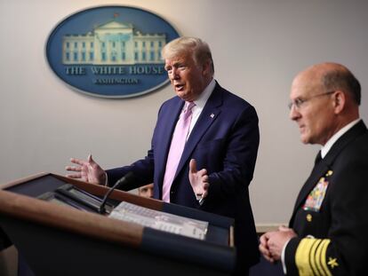 Donald Trump, durante una rueda de prensa en la Casa Blanca.