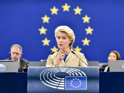 HANDOUT - 15 February 2023, France, Strasbourg: European Commission President Ursula von der Leyen speaks during a plenary session in the European Parliament. Photo: Eric Vidal/European Parliament/dpa - ATTENTION: editorial use only and only if the credit mentioned above is referenced in full
Eric Vidal/European Parliament/d / DPA
15/02/2023 ONLY FOR USE IN SPAIN