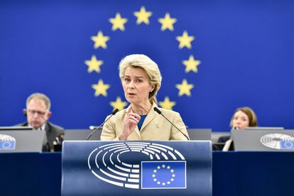 HANDOUT - 15 February 2023, France, Strasbourg: European Commission President Ursula von der Leyen speaks during a plenary session in the European Parliament. Photo: Eric Vidal/European Parliament/dpa - ATTENTION: editorial use only and only if the credit mentioned above is referenced in full
Eric Vidal/European Parliament/d / DPA
15/02/2023 ONLY FOR USE IN SPAIN