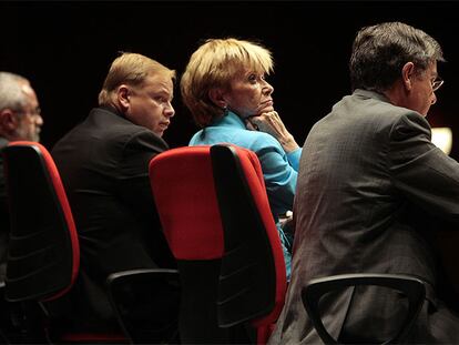 Del Alcázar, Orengo, Fernández de la Vega y Tomás, ayer en Gandia.
